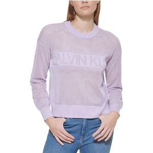 Calvin Klein Women's Open Logo Long Sleeve Sweater. Size L
